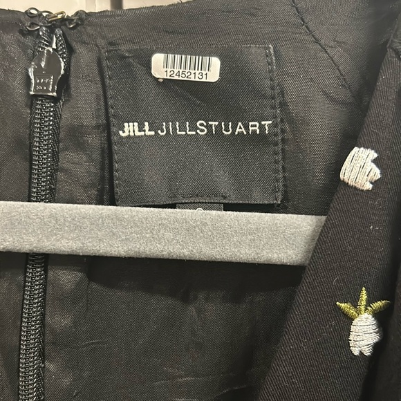 JILL STUART Womens Black Floral Short Sleeve V Neck Mini Sheath Dress Size 2 NEW - Picture 6 of 9